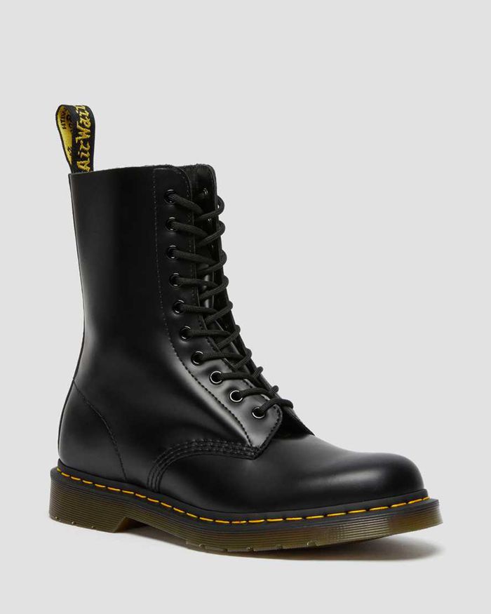 Dr Martens Mens 1490 Smooth Leather Mid Calf Ankle Boots Black - 50814HRDQ